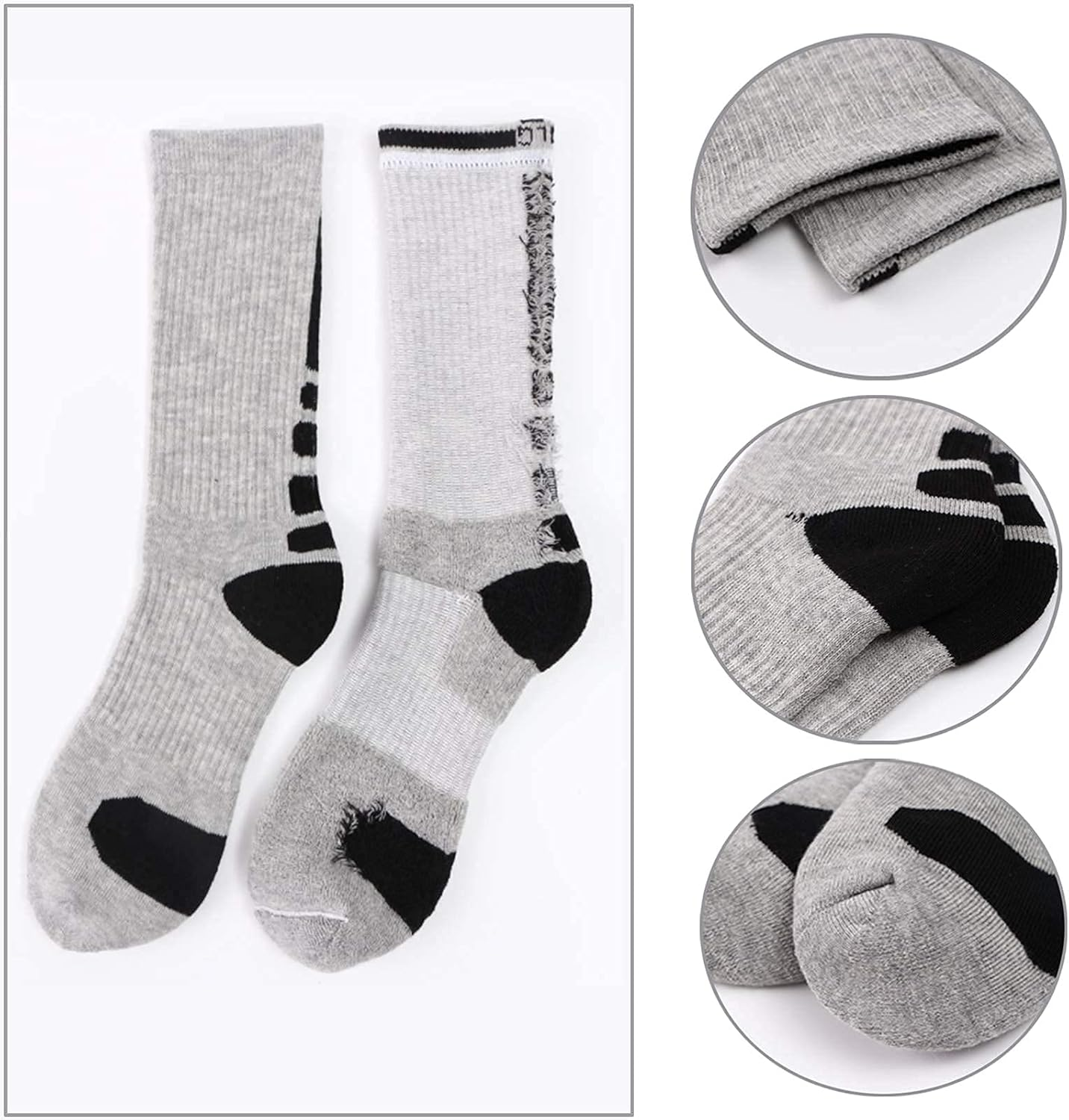 Elite Basketball Socks, Cushioned Mid-Calf Athletic Sports Running Socks for Men & Women image number 5