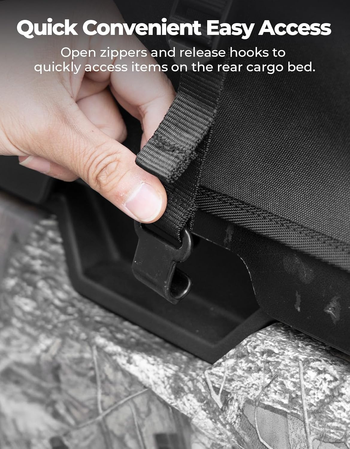 KEMIMOTO UTV Soft Cargo Camper Bed Cover Rack Compatible with CFMOTO Uforce 1000 XL Rear Camper Top Canvas Cover Accessories image number 5