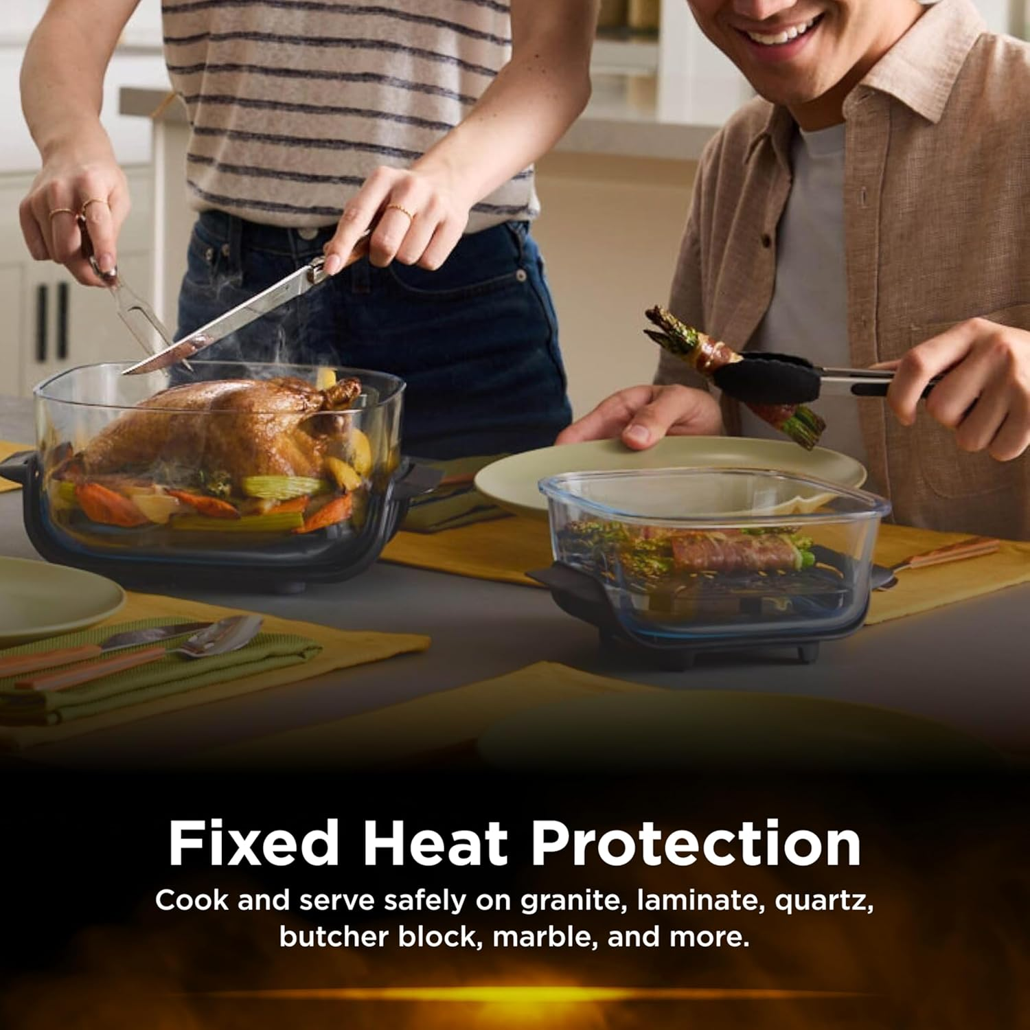 Ninja Crispi&trade; 4-In-1 Portable Glass Air Fryer, Cleancrisp&trade; Glassware, 4-In-1 Functionality, Thermal Shock Resistant, Leak-Proof Lids, Fixed Heat Protection, FN101SGANZ, Sage