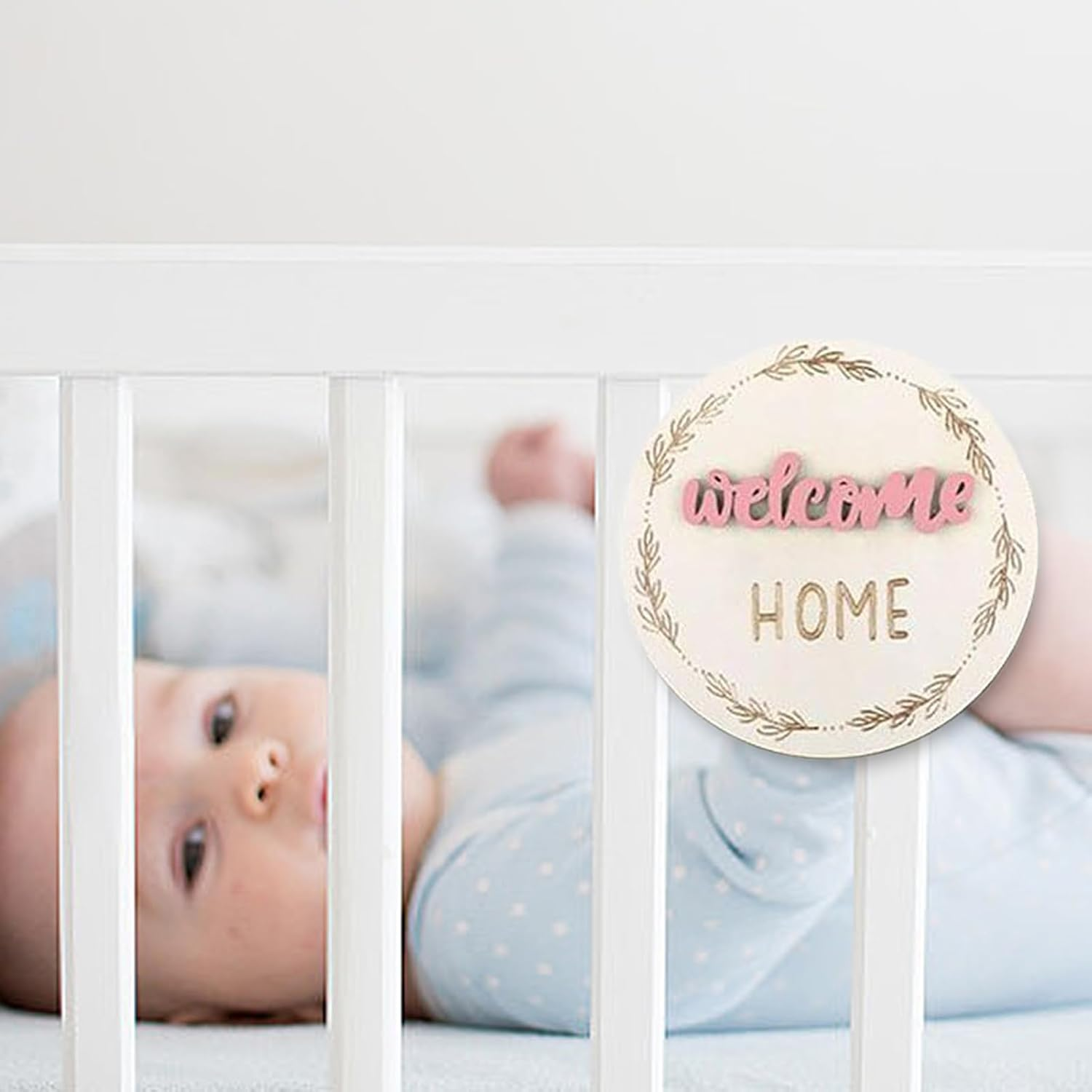 Baby Growth Cards, Double Sided 3D Baby Picture Signs - Decorative Month Marker Discs, Wooden Birth Growth Cards Photo Props for Boys Girls image number 3