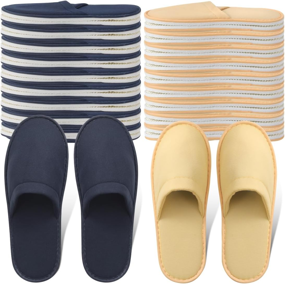 Yeios Hotel Spa Slippers Closed Toe Home Guest Slippers for Adult for Men and Women White image number 1