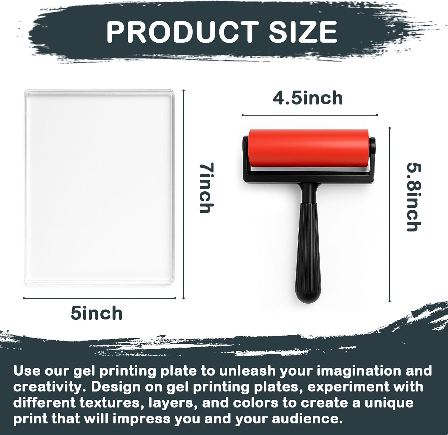 INNOVAYOU 5 * 7Inch Gel Plate, Waterproof and Washable Gel Printing Plate with Press Rubber, Suitable for Card Making, Arts and Crafts, Scrapbooking, Diary, Home Decoration image number 3