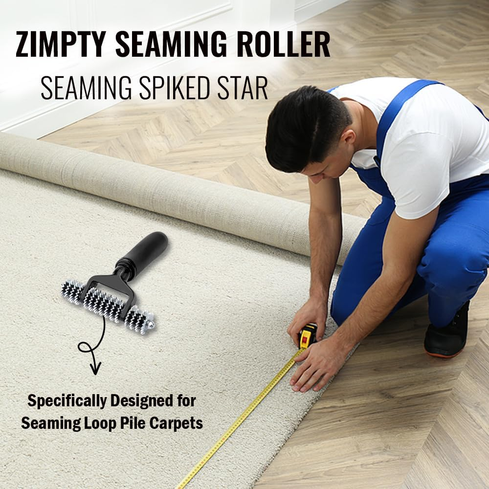 Zimpty ZY393 Seaming Roller Seaming Spiked Star Grooming Carpet Pile Roller image number 4