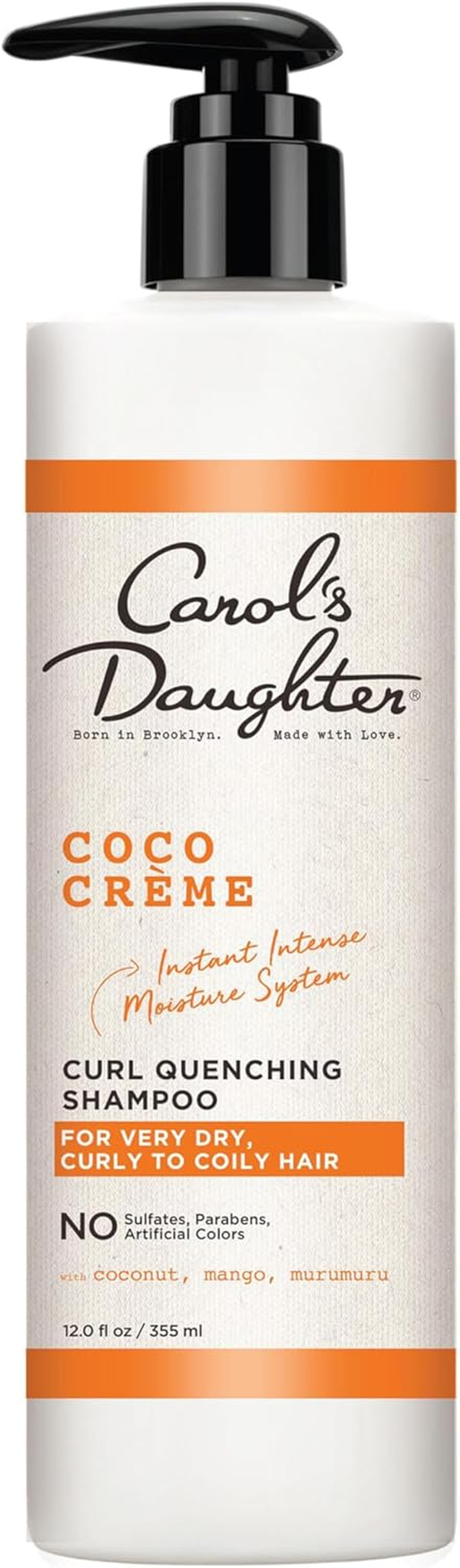 Carol&rsquo;S Daughter Coco Creme Curl Quenching Shampoo for Very Dry Hair, Intense Moisture with Coconut Oil Murumuru Butter and Mango Butter, Sulfate Free for Curly Hair, 12 Fl Oz image number 1