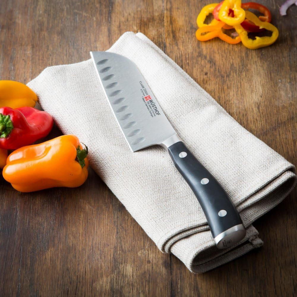 W&Uuml;STHOF Classic IKON 5" Hollow Edge Santoku Knife image number 2