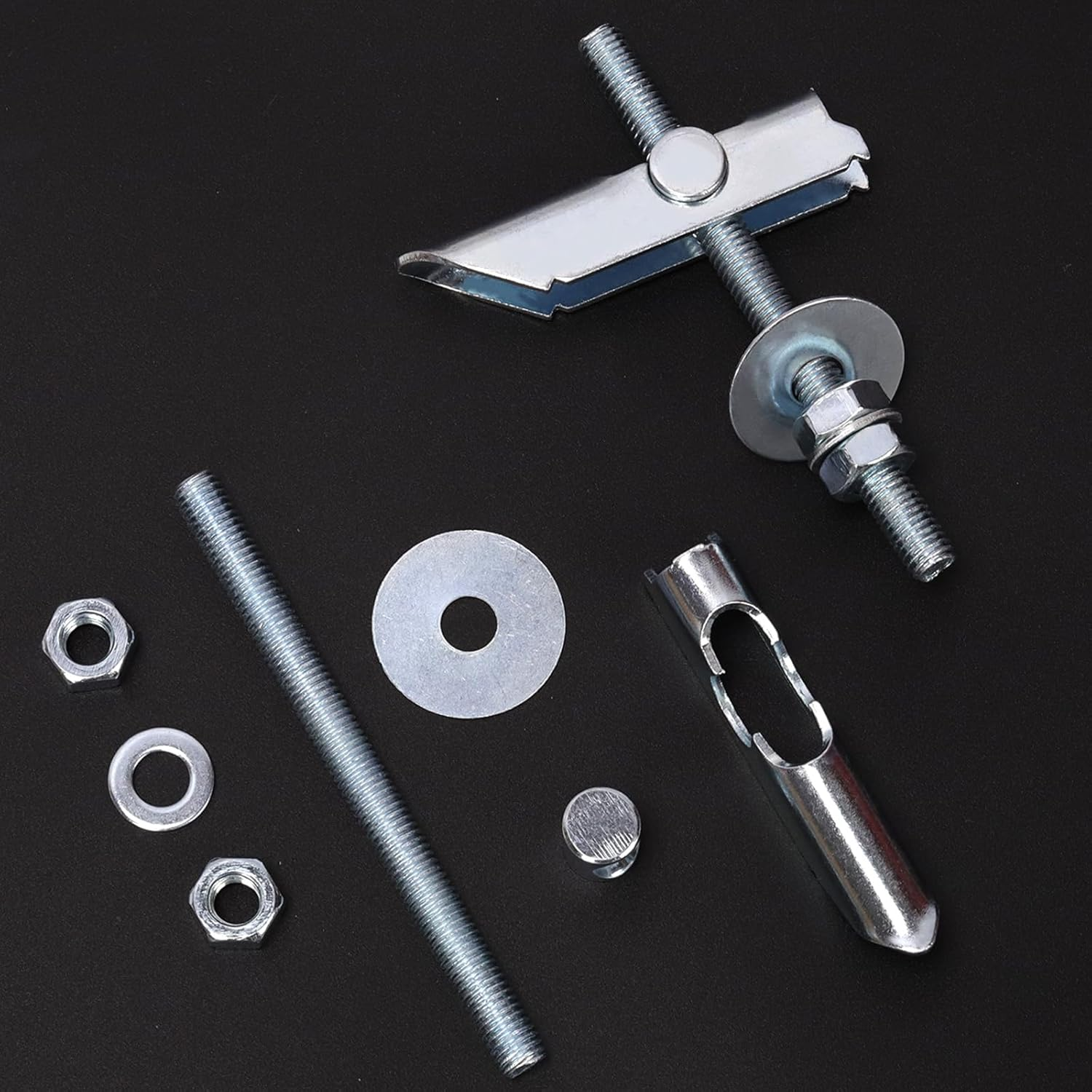 Swpeet 12Pcs Heavy Duty M8&times;100Mm Plasterboard Fixings Toggle Bolts Drywall Anchors, Tiltable Plasterboard Wall Plug Kit, Tilt Pins with Washer and Nut Folding for Hanging Heavy Items on Drywall