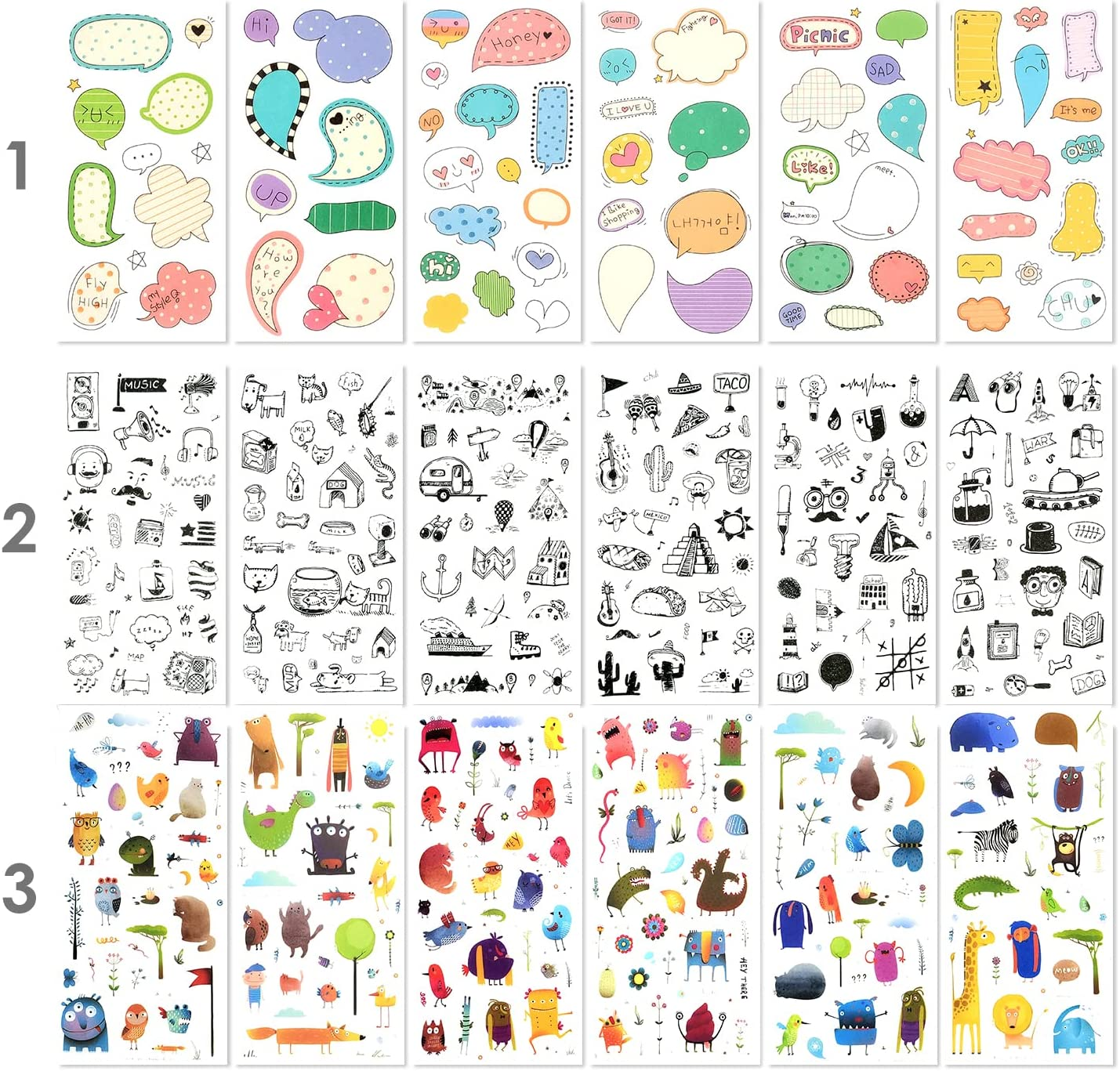 72 Sheets Scrapbooking Stickers Washi Paper Stickers Decoration Sticker Planner Stickers 12 Themes Assorted for Diary, Album, Journals, DIY Arts and Crafts (Innocence) image number 4