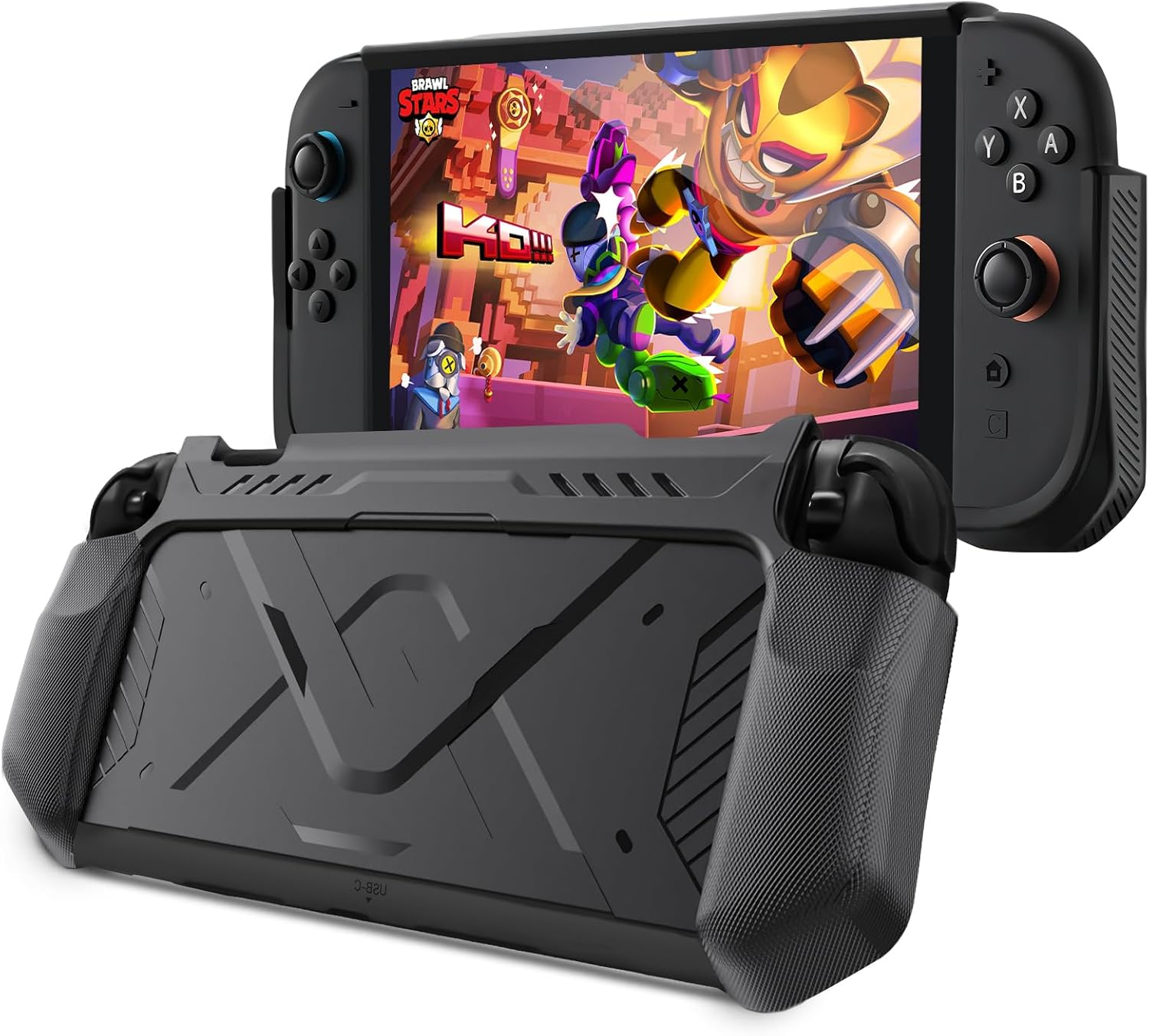 Protective Case for Switch 2 (2025), Shockproof TPU Soft Back Shell 360&deg; Protection, Anti-Scratch, Ergonomic Grip Design, Compatible with New Switch 2Nd Gen (Black)