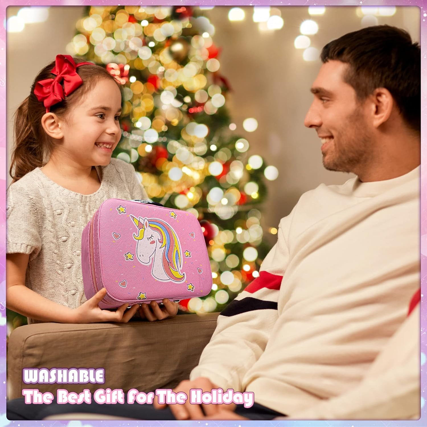 Kids Makeup Set for Girl - Washable Make up Set for Girls, Real Play Makeup for Kids Toddlers, Safe Dress up Toys Age 3+, Christmas Birthday Gift for Girls Ages 4 5 6 7 8 9 Year Old image number 3