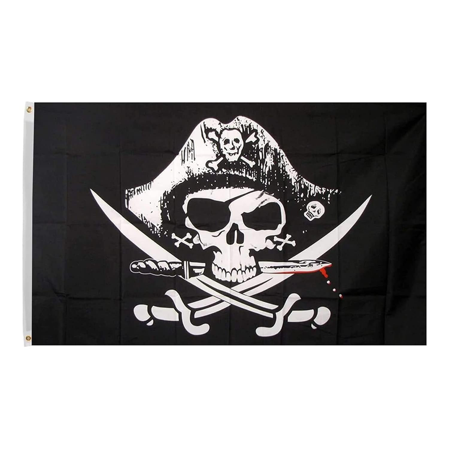 HOHAJIU Pirate Flag Dead Mann'S Chest 3X5 Ft Polyester Flag with 2 Brass Grommets for Indoor & Outdoor Decoration