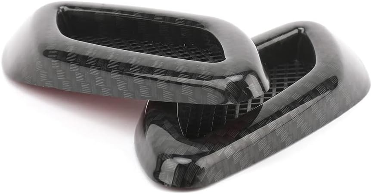 6Pcs Car Fender Trim Decorative Intake Universal Auto Air Flow Bumper Side Vent Decal Scoop Hood Spolier Door Carbon Fiber ABS Chrome Silver Exterior Glossy Black Sticker for Most Cars image number 3