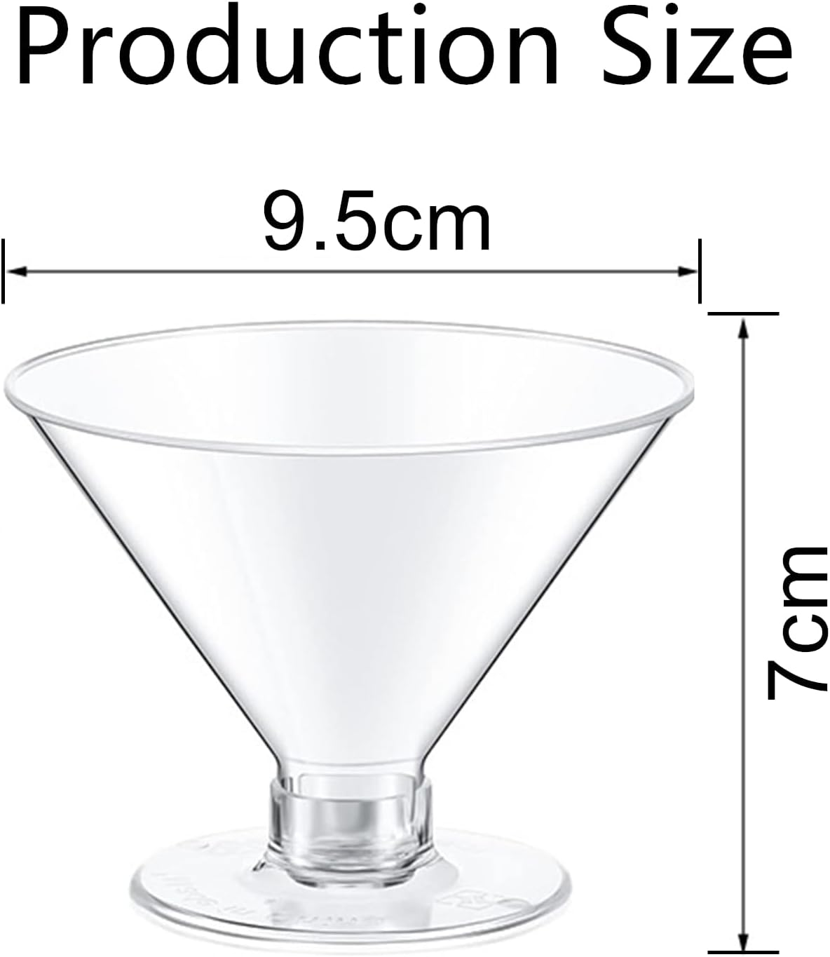 40 Pack 125Ml, Clear Party Glass for Cake, Mousse, Cocktails, Catering & Events round Cup