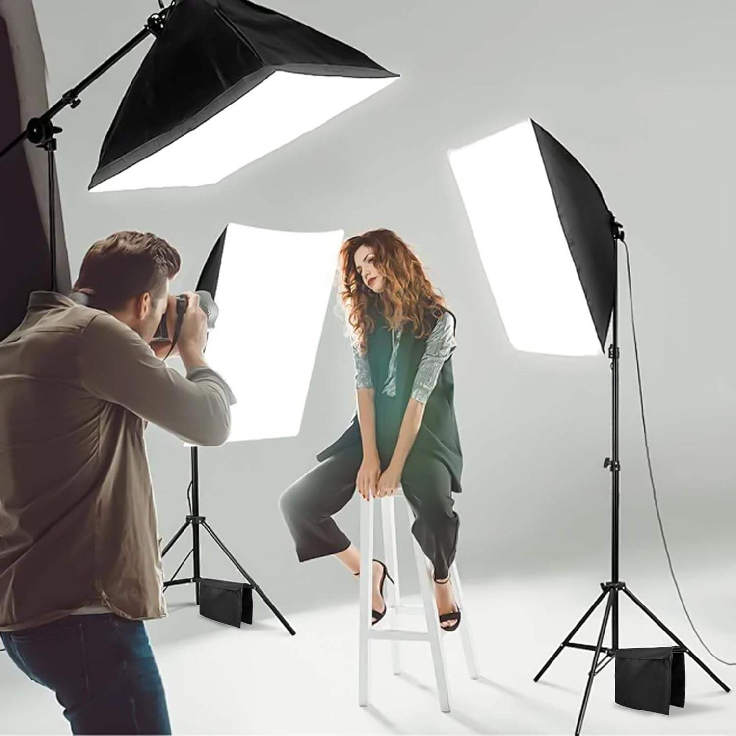 5 Pieces Sandbags for Photography, 27 * 29Cm Sandbag with Carabiner & Ziplock Bags, 600D Oxford Fabric, Max Load Capacity: 10Kg, Empty Sandbag for Photography Lamp Stand, Light Stand Tripod image number 5