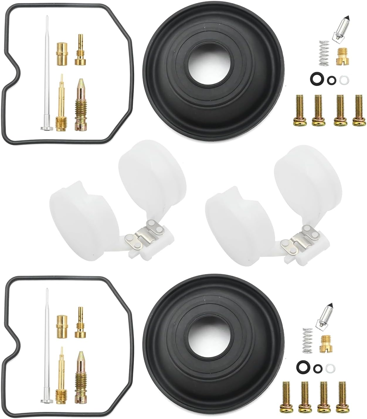 2Pcs Carburetor Rebuild Kits Replacement for Kawasaki Ninja EX250 250R 2001 2002 2003 2004 2005 2006 2007 2008 2009 2010 2011 2012 Carb Rebuild Kits with Diaphragm Float