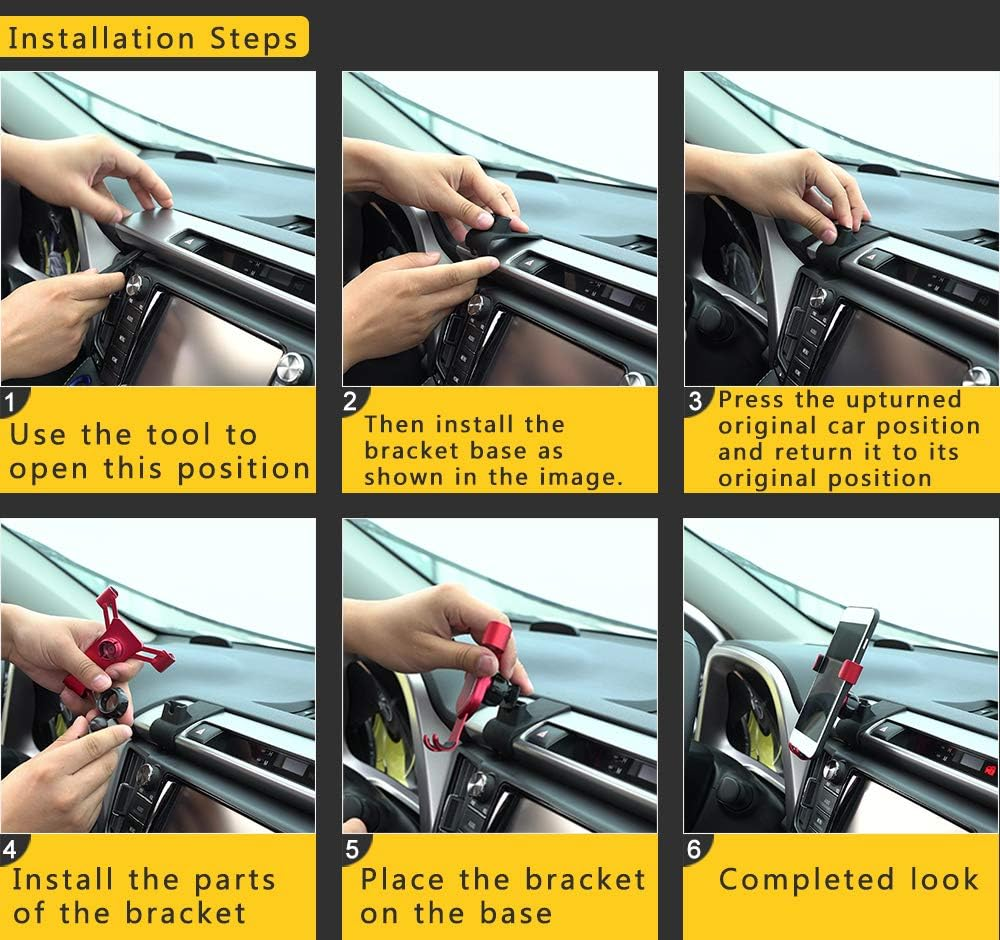 Behave Autos Universal Car Phone Holder Fit for Toyota RAV4 2013 2014 2015 2016 2017 2018 Air Vent Phone Mount Adjustable, Car Phone Cradle Fit for Iphone Samsung 4-7 Inches Smartphone - Ra-Zj001-002 image number 5