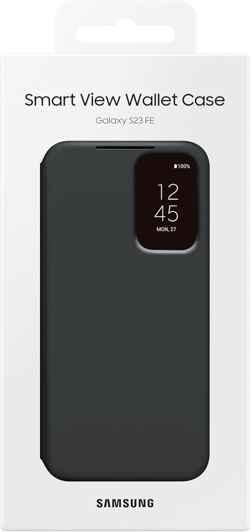 SAMSUNG Galaxy S23 FE S-View Wallet Phone Case, Protective Cover with Card Holder Slot, Finger Tap Display Window, US Version, EF-ZS711CBEGUS, Black