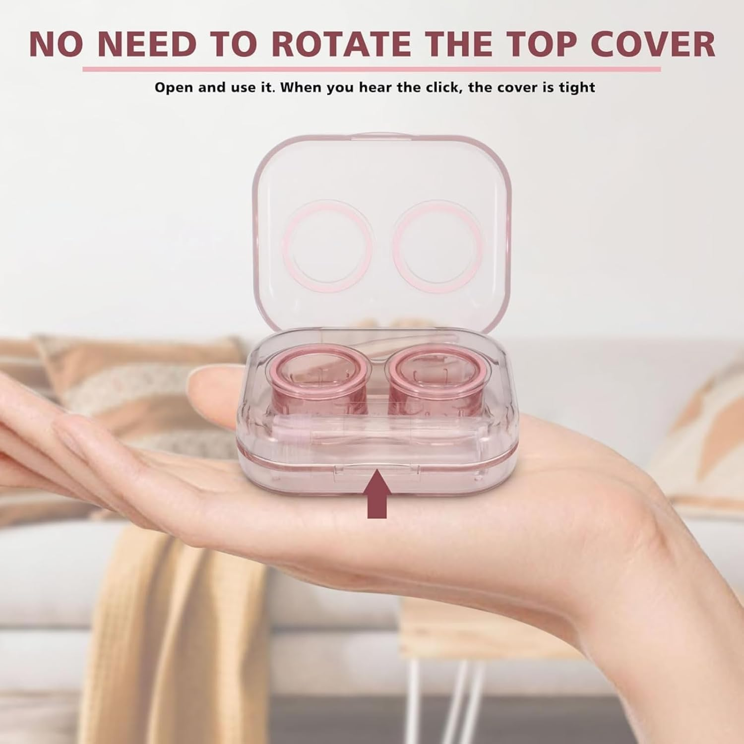 Itadaku 4-Piece Flip Lid Clear Contact Lens Case Travel Set, Leakproof, No Screw Lid, Visual Design, Travel-Friendly image number 1