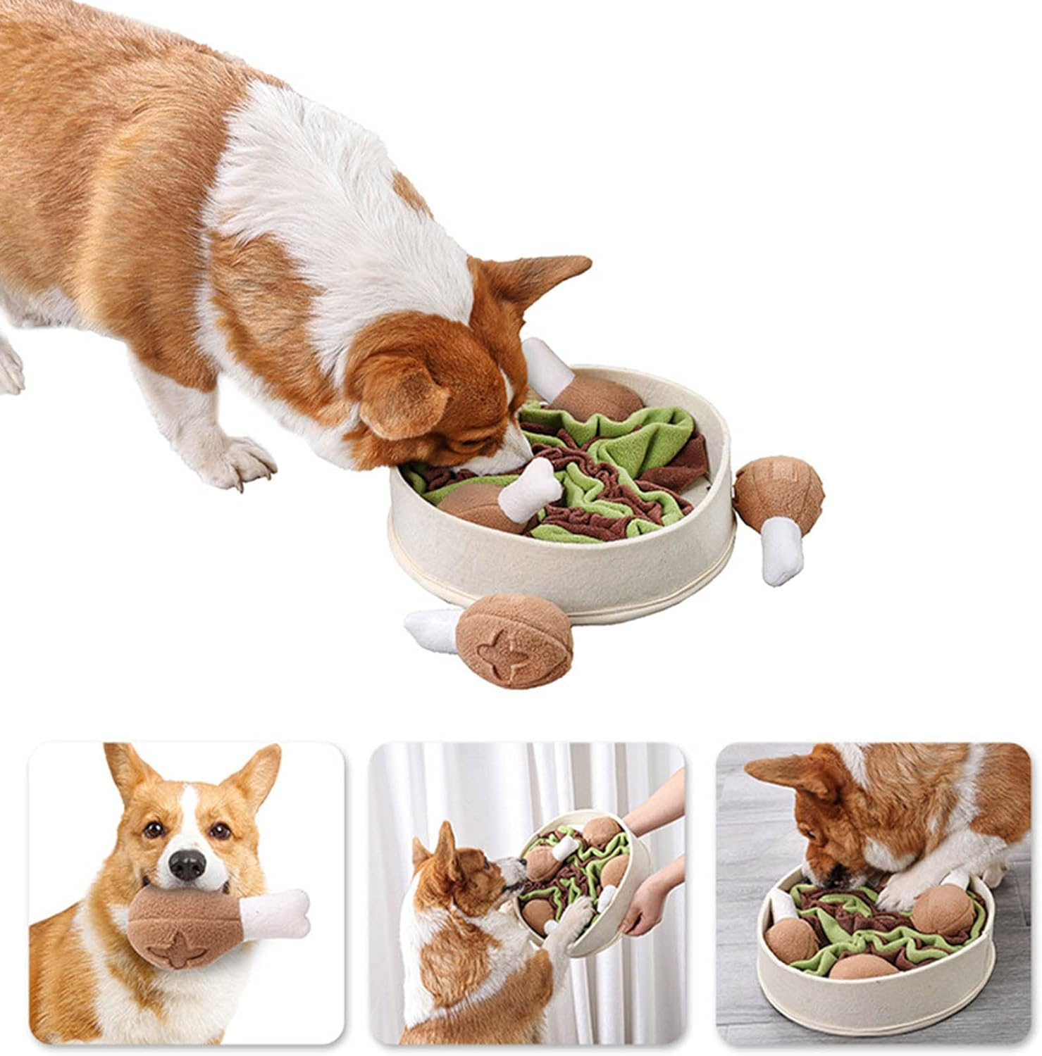 Pet Puzzlefeeder Dog Puzzle Toy Dog Chew Squeaky Toy Dog Snuffle Toy Slow Feed Dog Plush Squeaky Toy Pet Interactive Toy Dog Chew Squeaky Toy for Aggressive Chewers/808/2056 image number 5