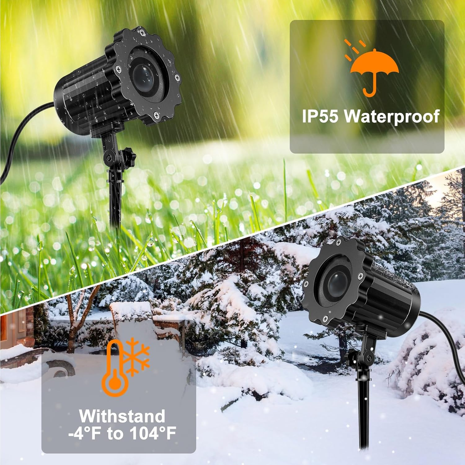 Halloween Decoration Outdoor Indoor 3D Dynamic Halloween Projector Waterproof LED Projection Lamp with Ghosts for Wall Cemetery Window Garden Yard Party Decoration Projector Light Outdoor image number 1