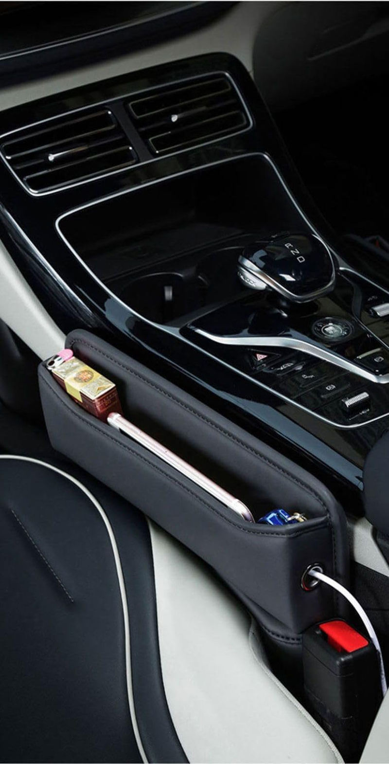 Car Seat Gap Filler,Car Seat Storage Box,Car Seat Gap Bag (Black) image number 1