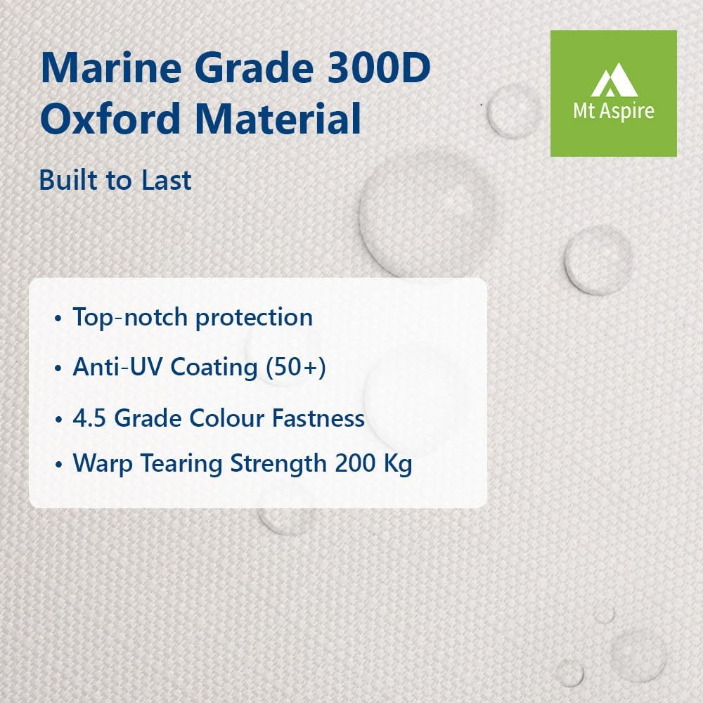 Mt Aspire 20-22 FT Trailerable Boat Cover Weatherproof UV Resistant Marine Grade Protection with 8 Adjustable Straps Heavy Duty Grey image number 1