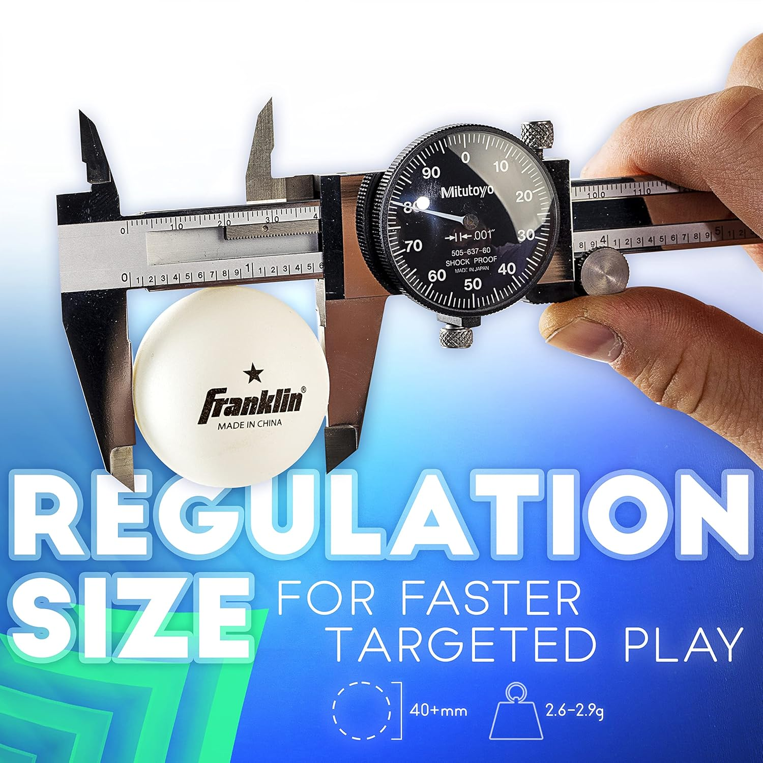 Franklin Sports Table Tennis Balls - Official Size and Weight 40Mm Table Tennis Balls - One Star Professional Balls - Bulk Packs and Family Sets - Pack Of 6 image number 7