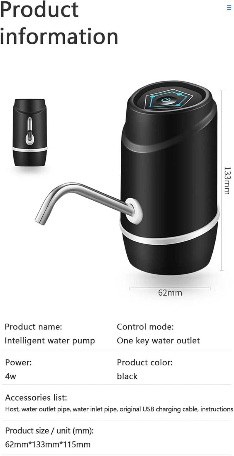 Rabaab & Co - Portable Water Dispenser &ndash; USB Rechargeable, Rechargeable Portable Water Dispenser Pump &ndash; Fast & Efficient Water Dispensing, Ideal for 5 Gallon Bottles image number 4