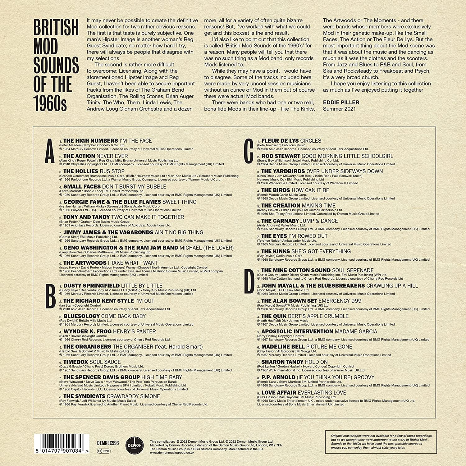 Eddie Piller Presents - British Mod Sounds of the 1960S (140G/2Lp) image number 1