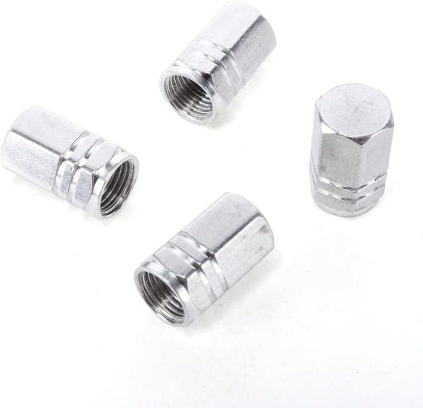 4X Silver Wheel Tyre Tire Valve Stems Air Dust Cover Screw Caps Car Truck Bike image number 3
