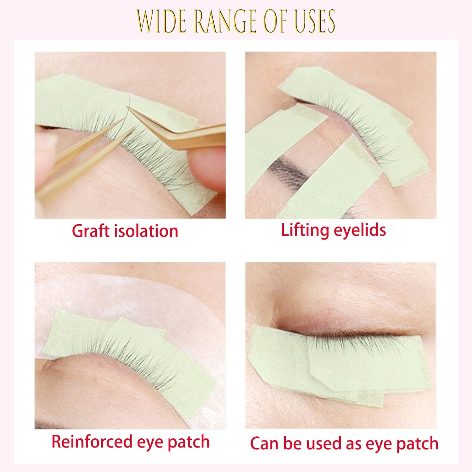 16 Rolls Eyelash Extension Tape,Hoinco Eyelash Tape Adhesive Fabric with Heart-Shaped Tape Dispenser Cutter image number 4