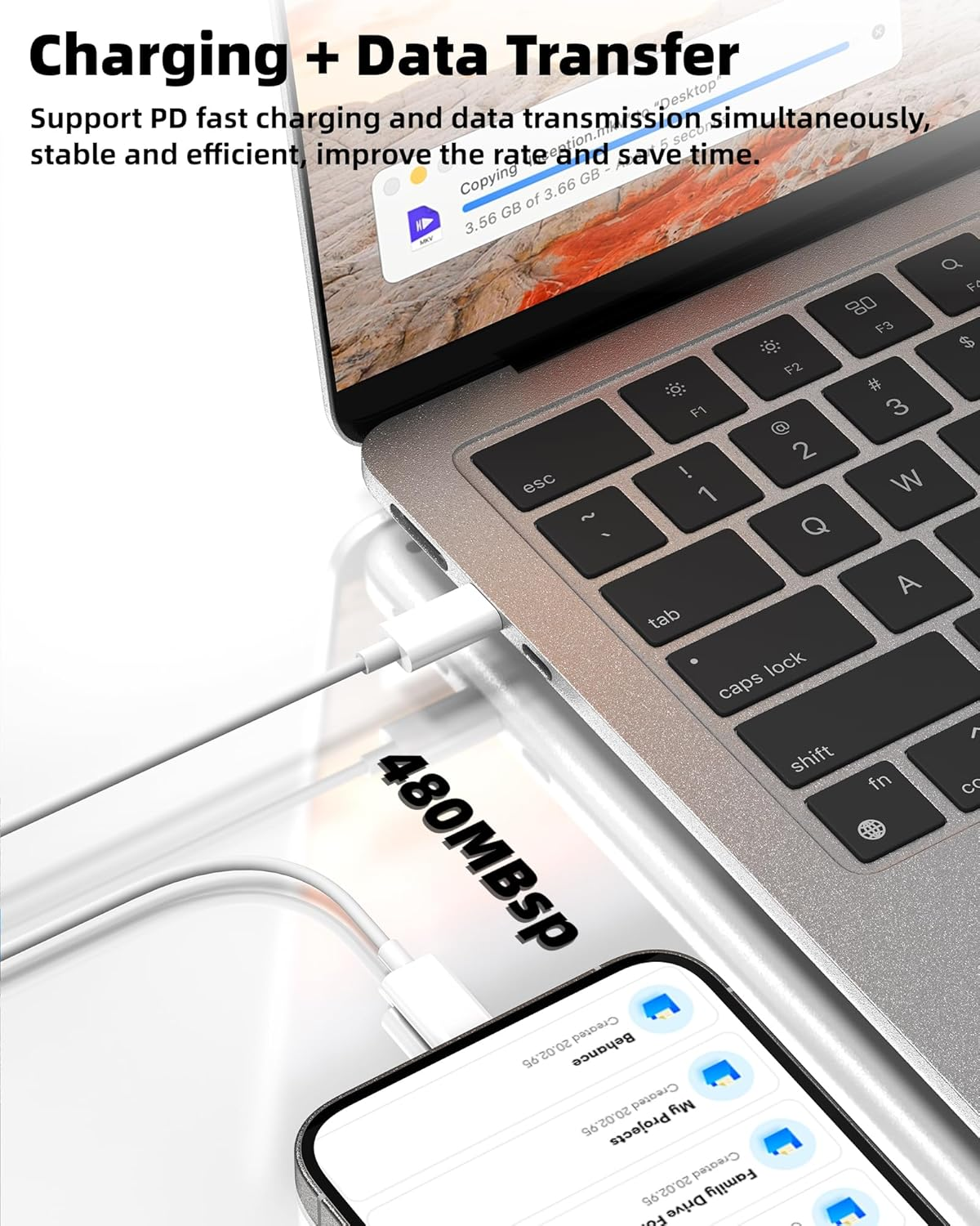 USB C to Lightning Cable 6.6Ft(2 Pack)For Iphone14 13 Pro Max Charger Fast Charging Cord for Apple MFI Certified for Ipad Type C PD Power Block Connector Data Transfer Car Accessories Macbook Portable image number 1