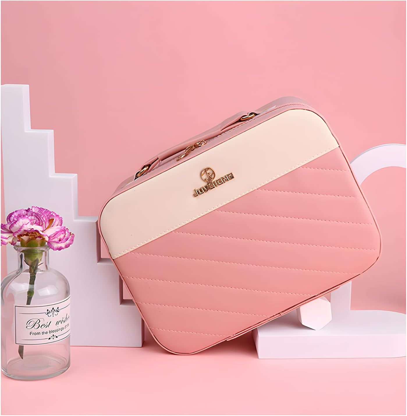 Checkered Makeup Bag, Cosmetic Bag image number 3