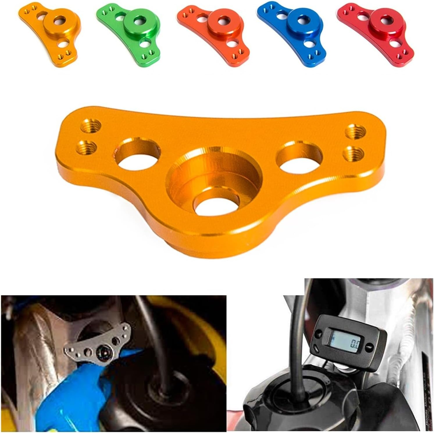 38Mm Motorcycle Hour Meter Mount Bracket Compatible with Yamaha 125 150 200 250 300 350 400 450 (Size : Blue)