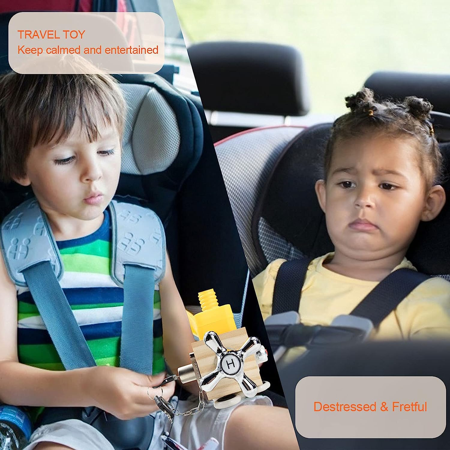 ROOCHKD Busy Cube Wooden Activity Cube Montessori Board Travel Toys for Kids Hands-On Ability Training Basic Life Skills Learning for Toddlers (TG36 Busy Cube)