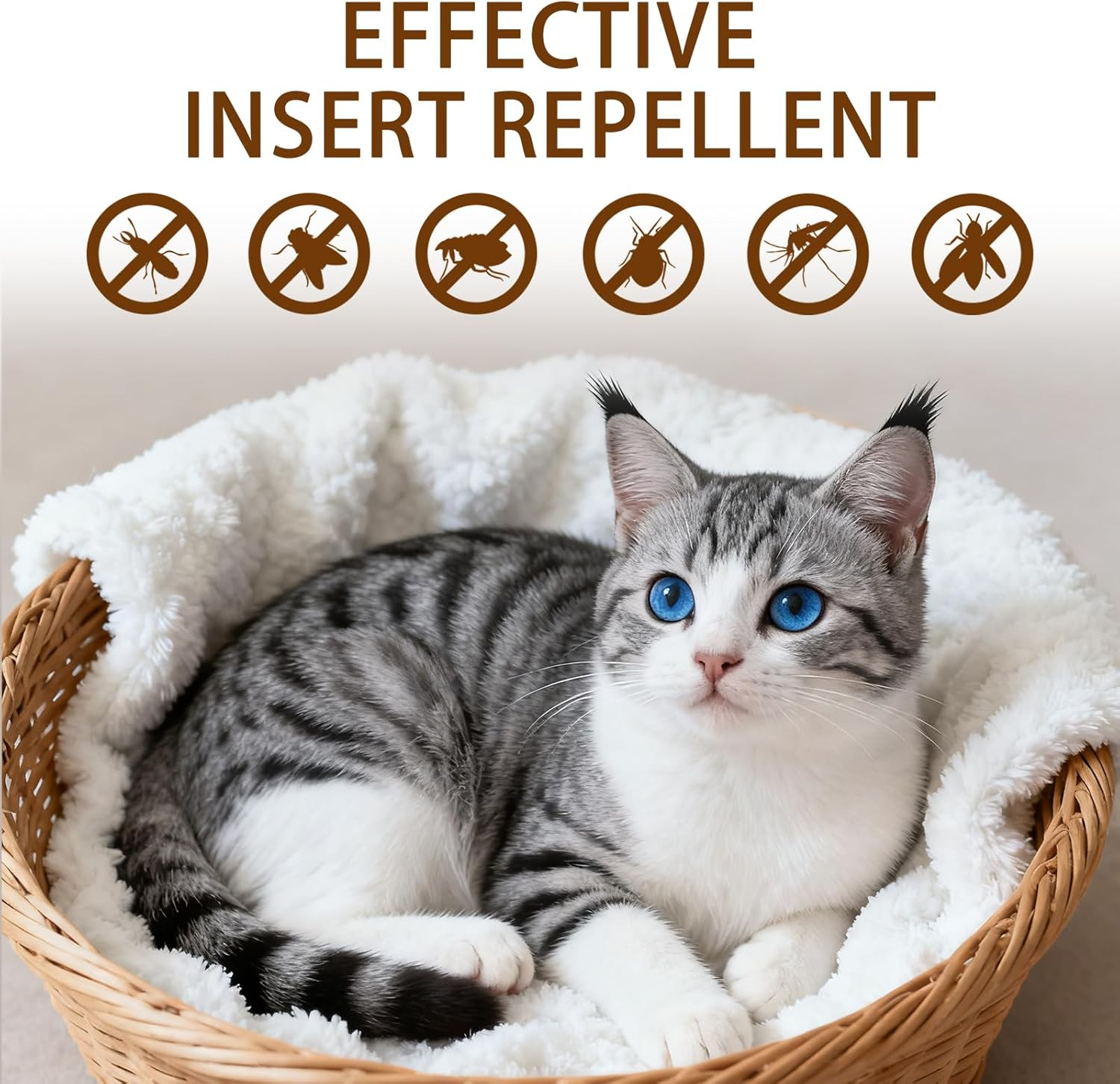 4Pcs Flea Treatment Collar for Cats, Effectively Prevent Flea and Tick Adjustable Silicone Suitable for All Cats, Waterproof and Safe