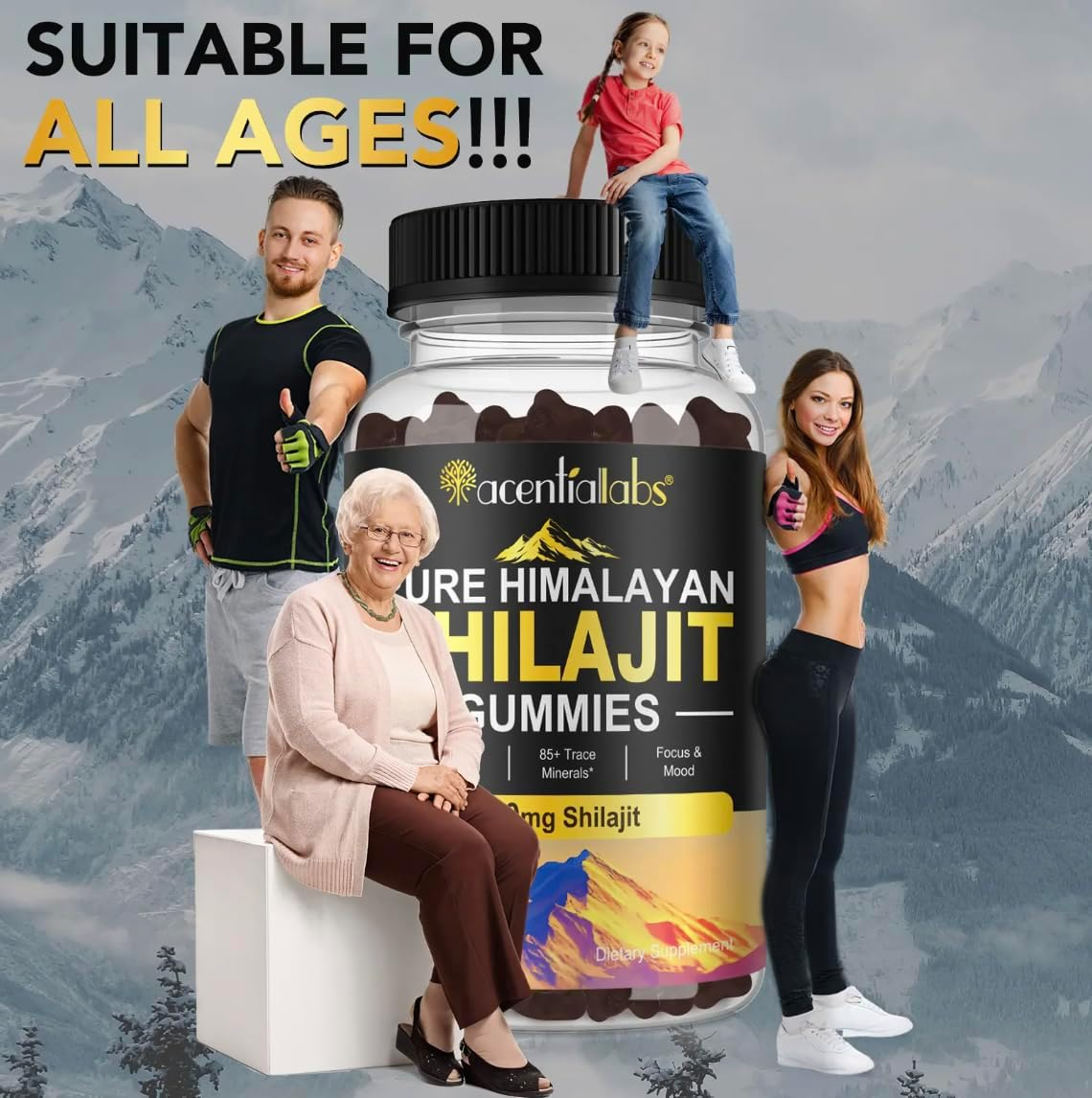 Himalayan Shilajit Gummies &ndash; Organic Natural Supplement with 85+ Trace Minerals for Energy, Focus & Mood Support &ndash; 60 Delicious Gummies image number 4