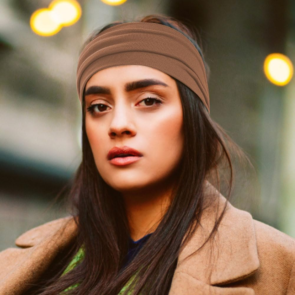 Voarge 5 Pieces Hair Bands for Women Boho Headband Elastic Bandana Yoga Sports Headscarf Women Multicolor Hair Band Hair Accessories image number 3