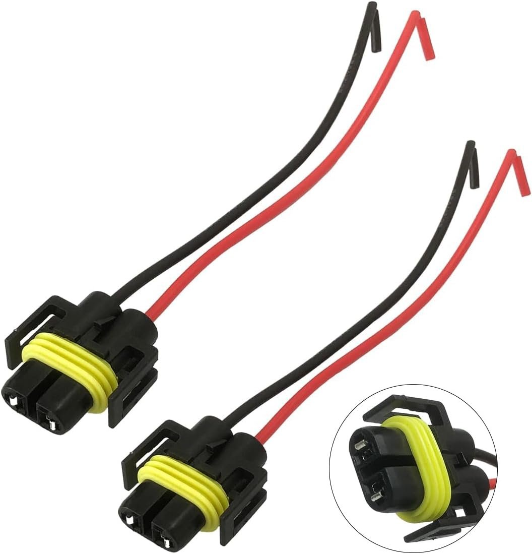 2PCS H8 H9 H11 Female Adapter Wiring Harness Sockets Wire, Universal Car Headlight Lampholder Wire for Headlights & Fog Lights, Corrosion Resistant Auto Headlight Wiring Harness image number 5