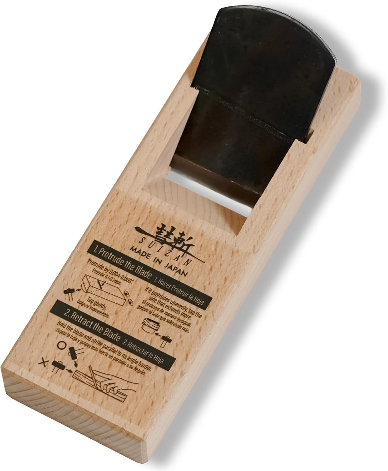 SUIZAN Kanna Japanese Wood Planer 60Mm - Professional Hand Block Plane Woodworking Tools image number 2