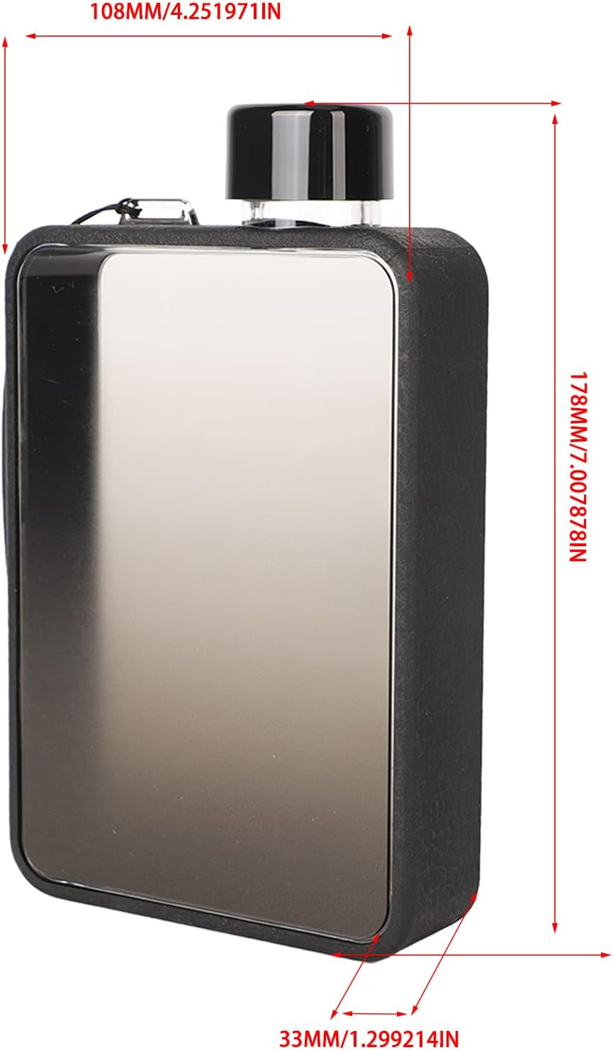 Gugxiom 13OZ Flat Water Bottle, A5 Portable Travel Mug, Handbag Slim Cold Flask, Unique Gradient Design, for Outdoor Sports Camping Gym Cycling Hiking (Gradient Black) (Gugxiomubnz7Cpgdm-11) - Gradient Pink image number 5