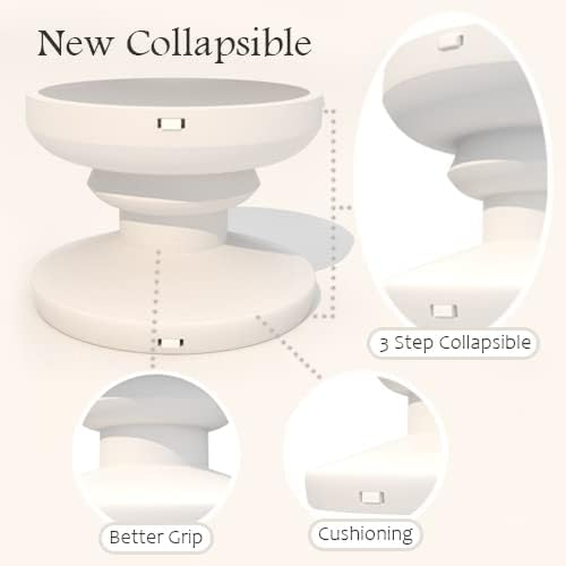 DALSTONE Cute Solid Color Heart Shape Collapsible Expandable Multi Functional Mobile Phone Grip & Kicktand (Black) image number 4