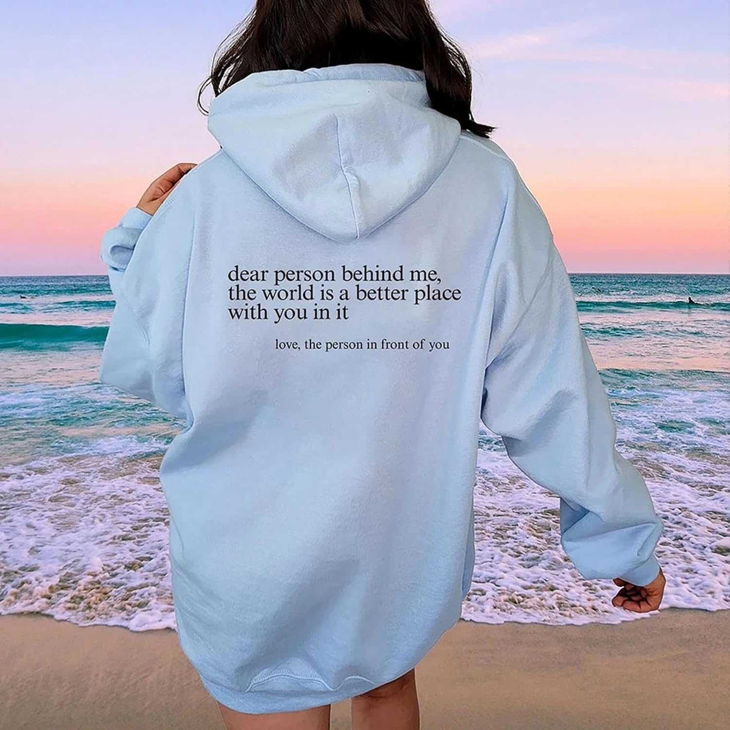 Dear Person behind Me Hoodie, You Are Enough Sweatshirt, Mental Health Hoodie, Fleece Lining, for Women & Men image number 1