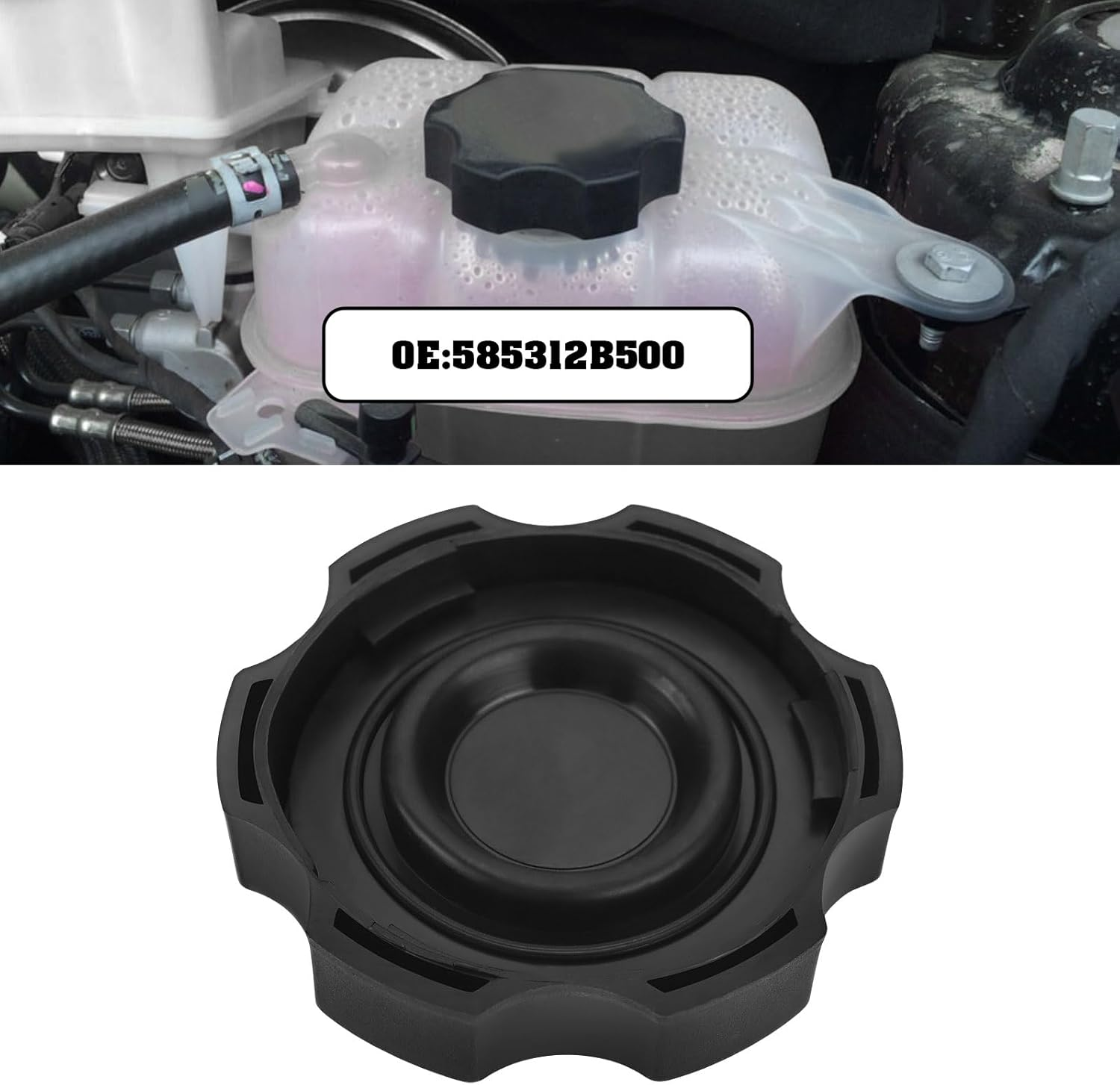 Brake Master Cylinder Reservoir Tank Cap Cover Oil Pot Cover ID 50Mm Replacement Compatible with Hyundai Compatible with Kia 585312B500 5853107000 image number 6