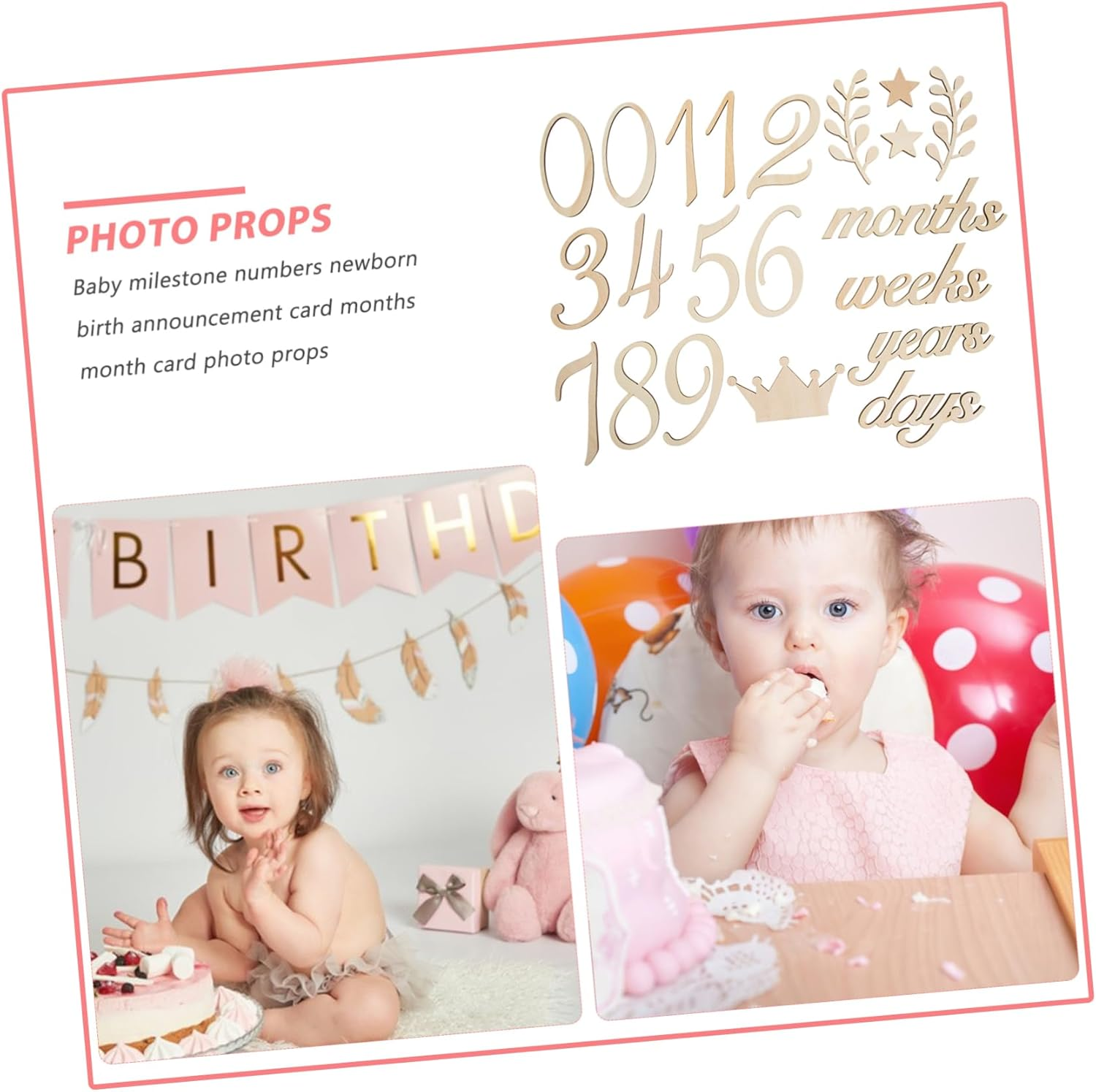 Milestone Card Month Milestone Sign Newborn Shower Party Creative Photo Prop image number 5