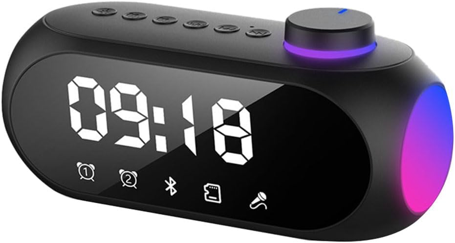 Byttlerom Portable Mini FM Radio Receiver Hifi Sound RGB Bluetooth Speaker with Clock Dual Alarm Clock Support Handsfree -A Easy to Use image number 1