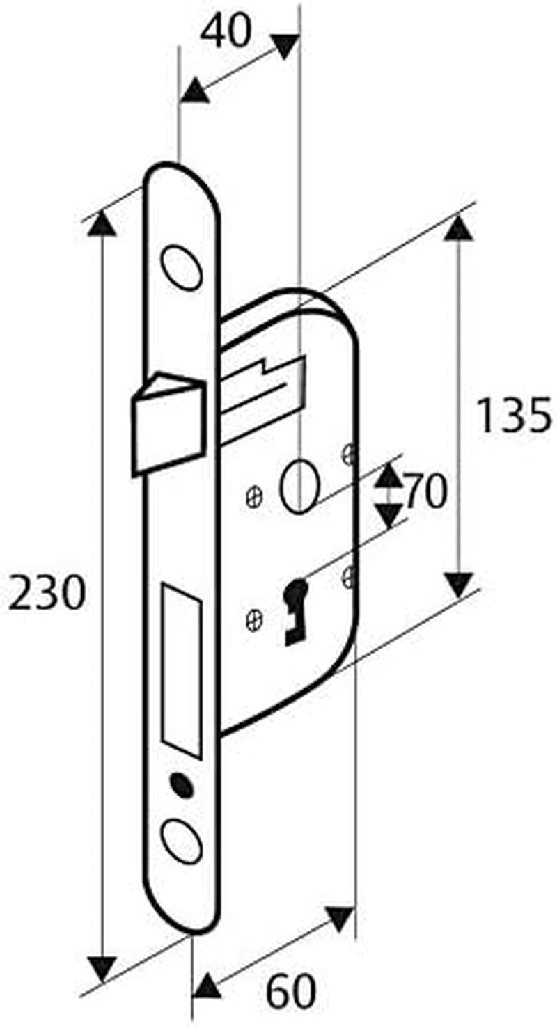 Vachette D25 &ndash; Key Lock, Reversible, White, NF Level 2 Certified | round Ends, 40 Mm Spindle for Bedroom Door