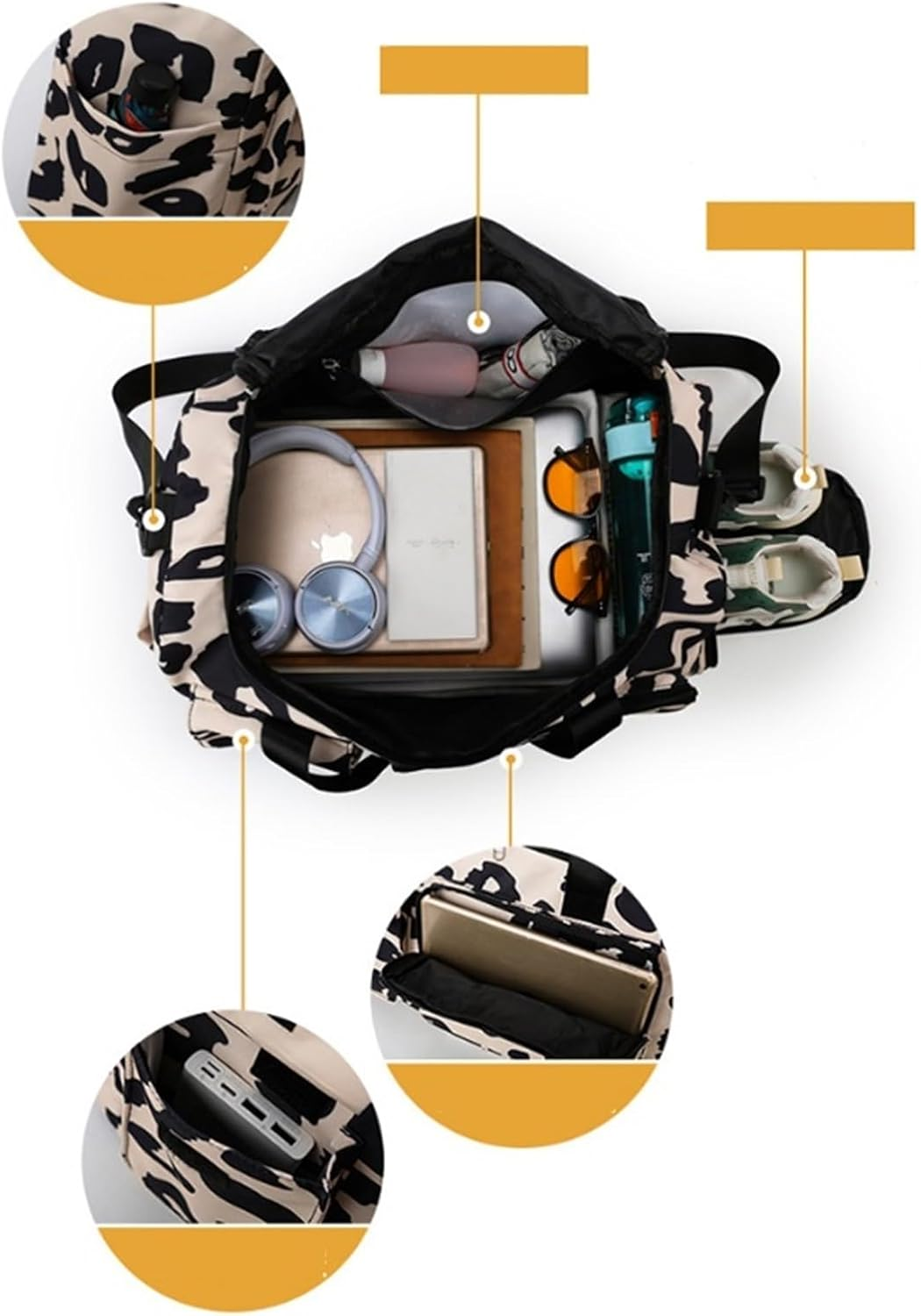 Habrur Duffel Bag 18In Travel Lightweight Waterproof Carry Luggage Duffle Bag with Shoe Compartment for Girl Overnight Bag Travel (Color : A, Size : 47 * 20 * 29.5Cm) image number 3