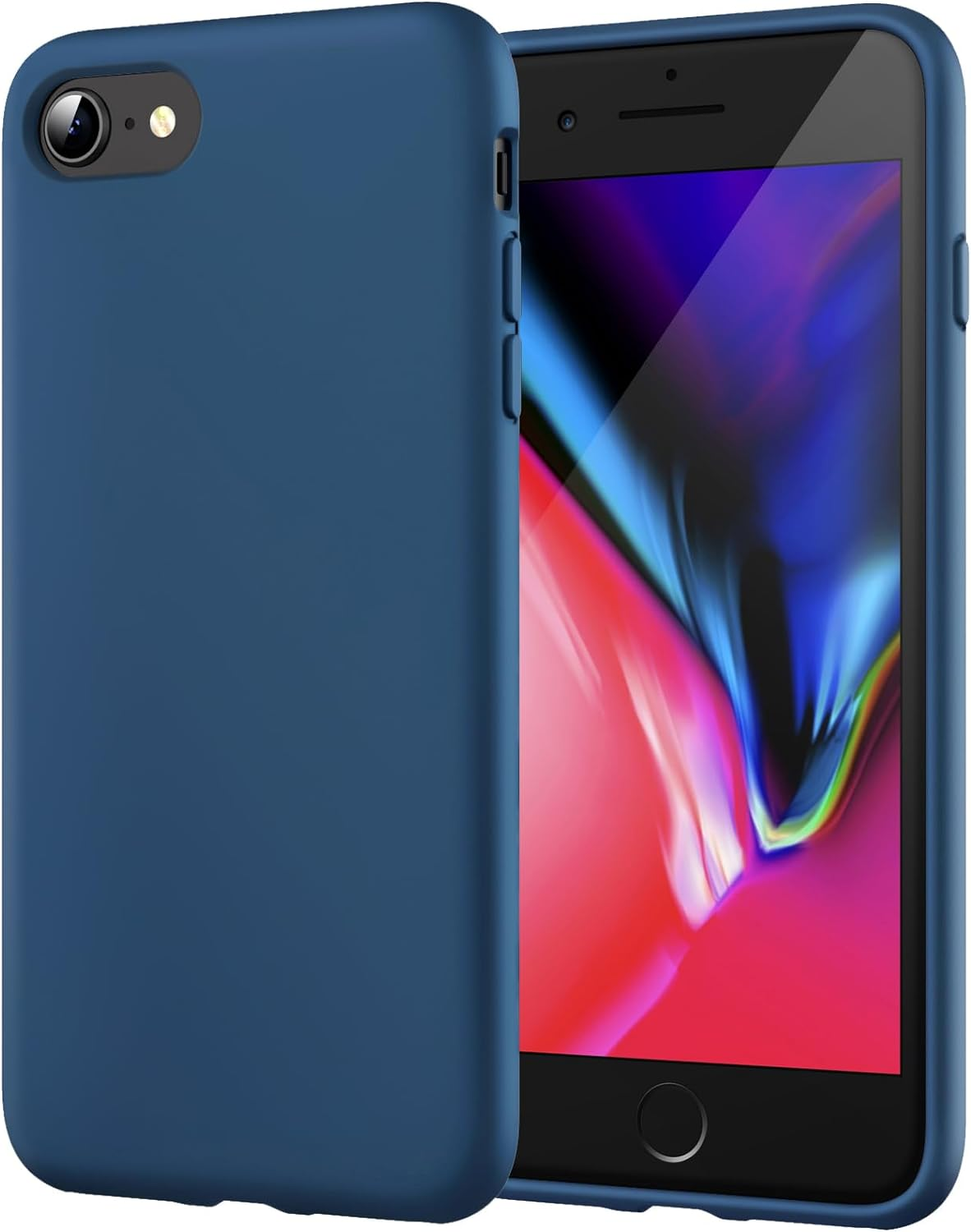 Jetech Silicone Case for Iphone SE 3/2 (2022/2020 Edition), Iphone 8 and Iphone 7, 4.7-Inch, Silky-Soft Touch Full-Body Protective Case, Shockproof Cover with Microfiber Lining (Cobalt Blue)