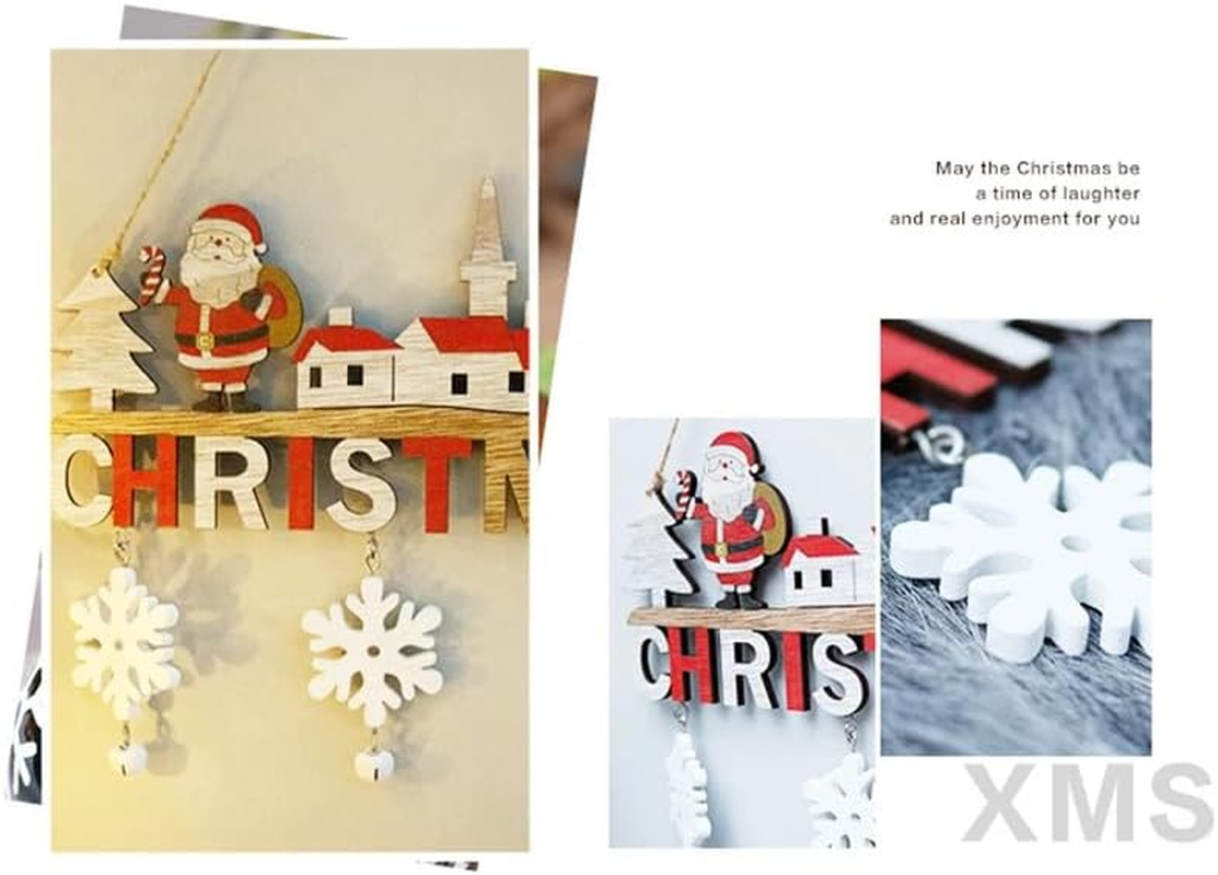 Dorischen Wooden Christmas Door Hanging Oranments Wall Xmas Decor Merry Christmas Tree Decor for Home Happy New Year Naviidad Door Pendants image number 1