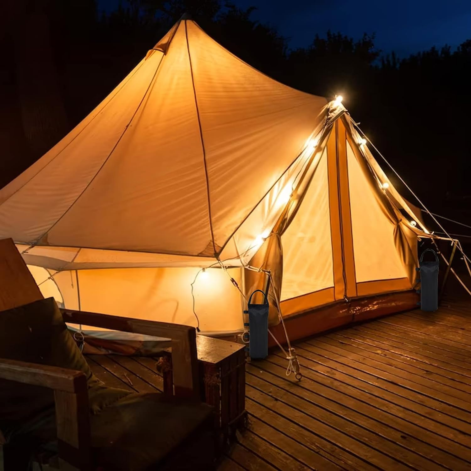 4Pcs 112 LBS Extra Large Pop up Canopy Weights Sand Bags, Leg Canopy Weights Sand Bags for Instant Outdoor Sun Shelter Canopy and Patio, without Sands (Black) image number 4